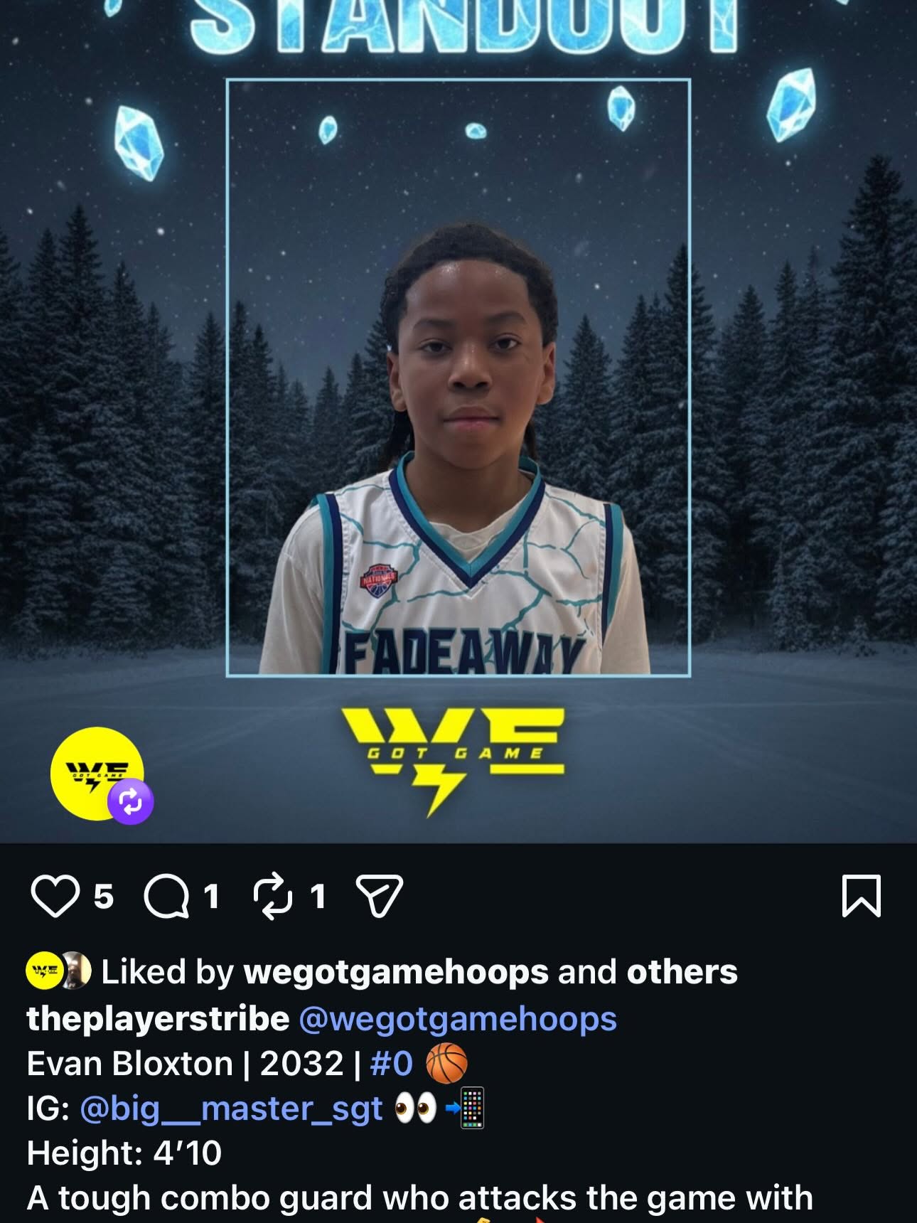 We Got Game - Standout Player : Evan Bloxton